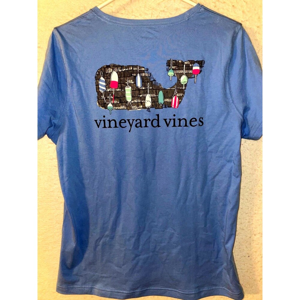 NWT Women’s Vineyard Vines Blue Buoy Whale Fill Pocket T-Shirt Size L